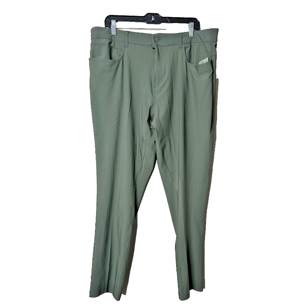 Apana Men's Standard Fit Ultra Stretch Moisture Green Pants Large Outdoor Office
